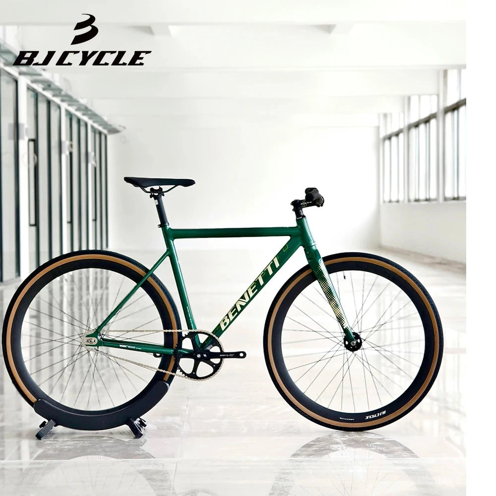 BJ CYCLE Bennetti All-Terrain Fixie Bike Fixedgear Complete Bicycle Single Speed bike Gravel Bike Aluminum GlowCart