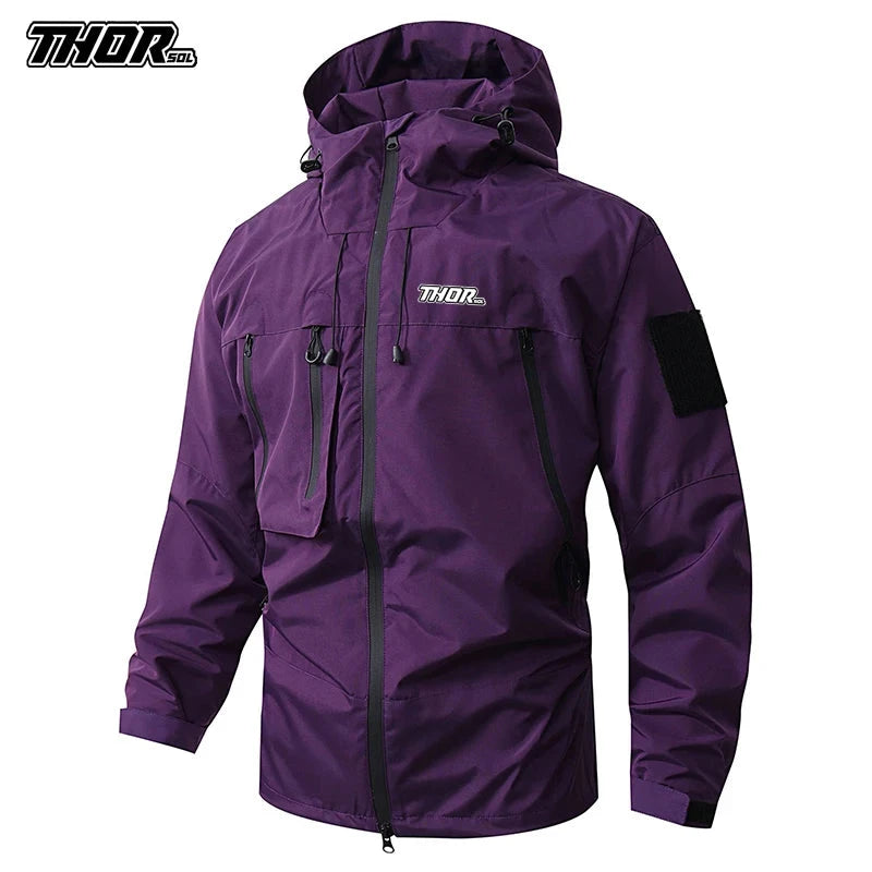 THORSOL Cycling Rain Jacket Men's Waterproof Hooded Road GlowCart