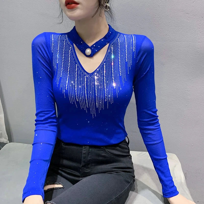 Spring Autumn Women Bottoming Shirt Korean Fashion Hot GlowCart