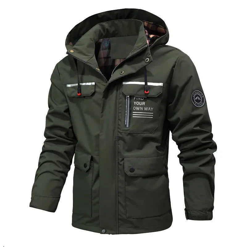 Man Trench Coat Windproof Waterproof Men's Outdoor Jacket GlowCart