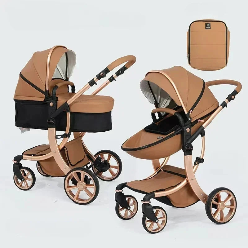 2025 New Two-in-one Stroller, High View Stroller, Comfortable and Convenient for Sitting and Lying, Equipped with Mommy Bag GlowCart