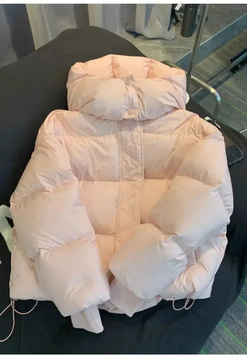 Hooded Cotton Jacket Women 2024 New Thickened Warm Long GlowCart