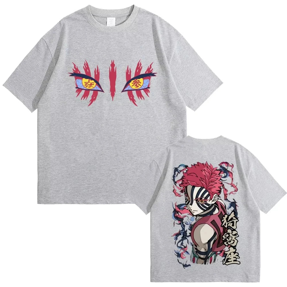 Anime Demon Slayer Akaza Eyes Graphic T-shirt Men's Women GlowCart