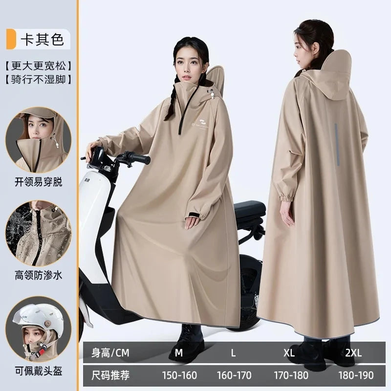 One-piece Long Motorcycle Raincoat Oxford Cloth Cycling GlowCart
