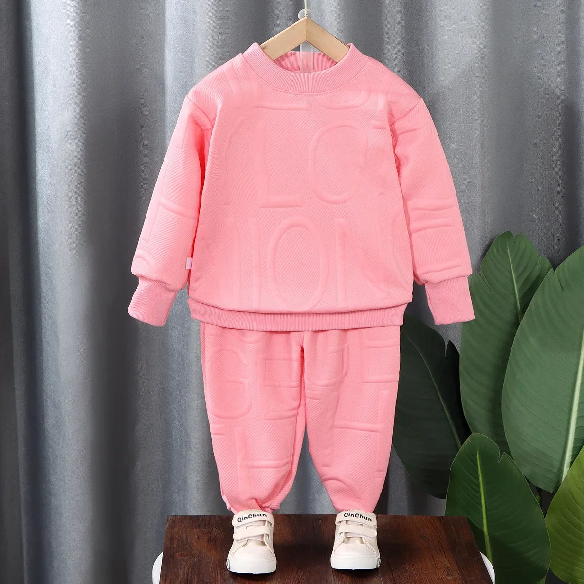 Boys 2Pcs Tracksuit Baby Girls Kids Casual Clothing Sets Baby Kids Sports Unisex Letter Pants Outfits 1-7 Ys Children Sweatshirt GlowCart