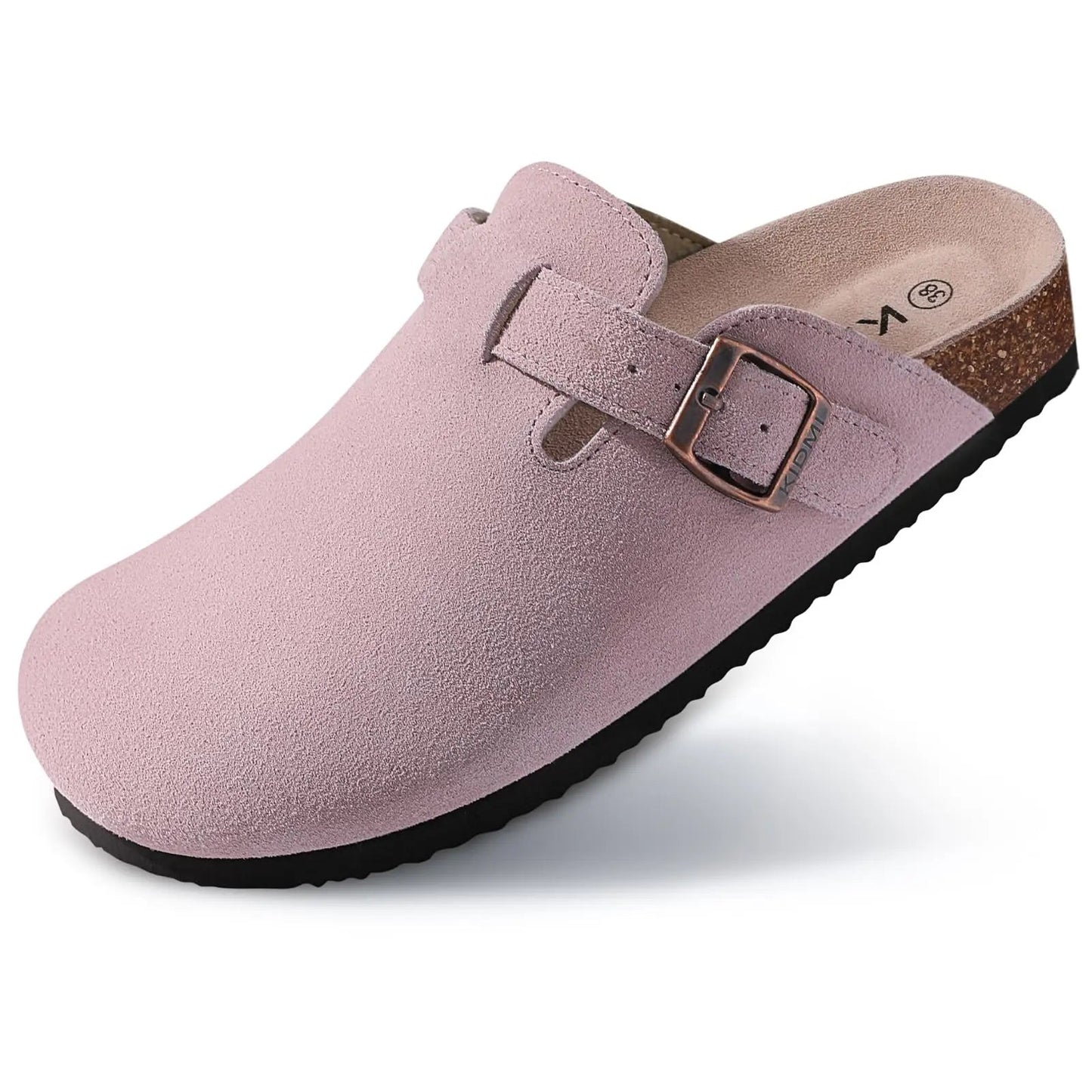 Asgard Women Men Suede Leather Clogs Slippers Fashion Unisex Cork Footbed Sandals Outdoor Antiskid Mules Shoes with Arch Support GlowCart