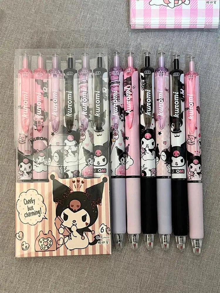6Pcs Sanrio Gel Pen Hello Kitty Cartoon Kuromi ST Quick GlowCart