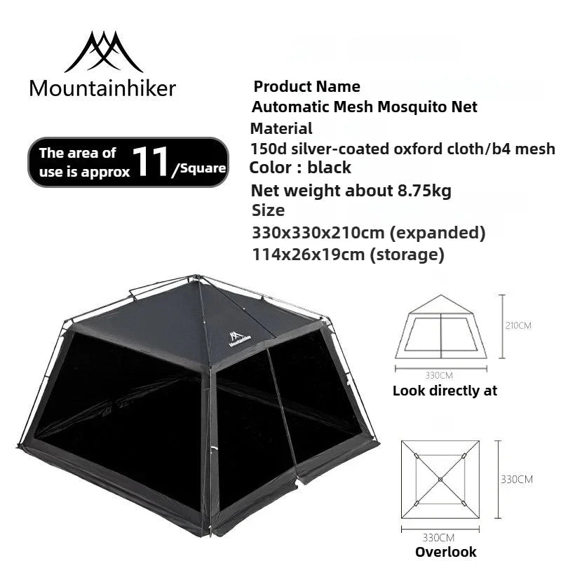 Mountainhiker Outdoor camping automatic mesh dome tent with GlowCart