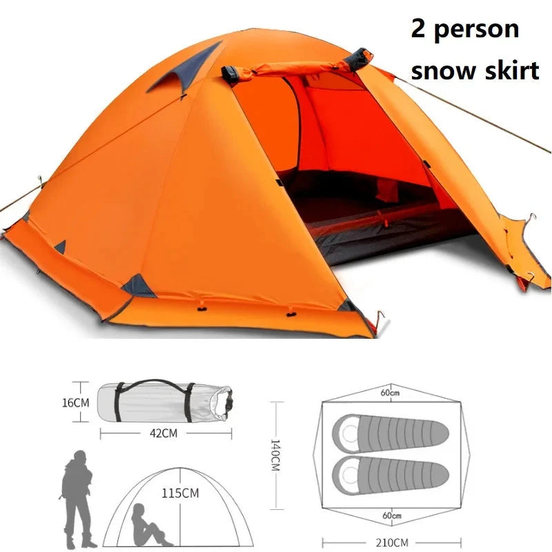 Camping Double Layer 2 Person Rainproof Tent Ultralight GlowCart