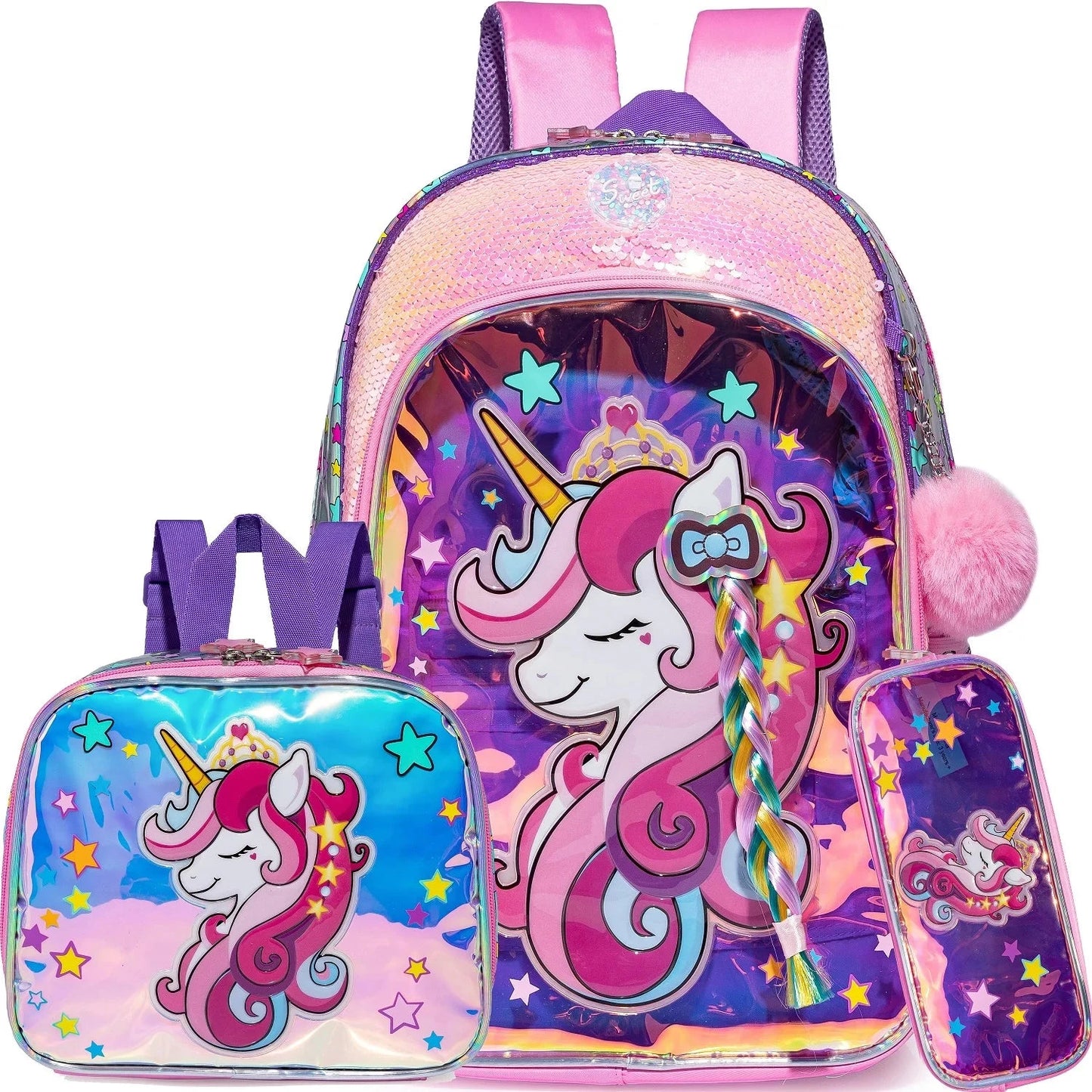 Meetbelify Backpack for Girls Backpacks Kids School Bookbag for Elementary Students Full Size Travel Bag with lunch box GlowCart