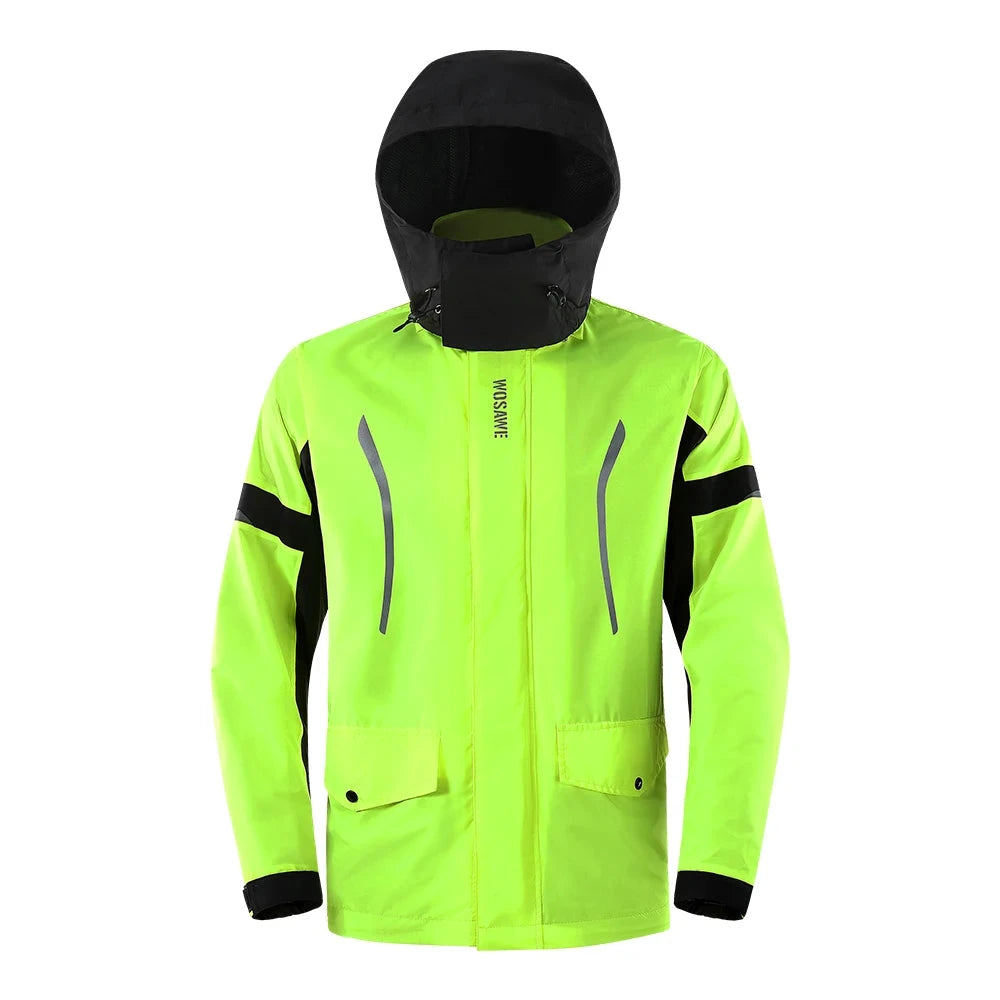 WOSAWE Motorcycle Raincoat Rainstorm Prevention Jacket Pants GlowCart