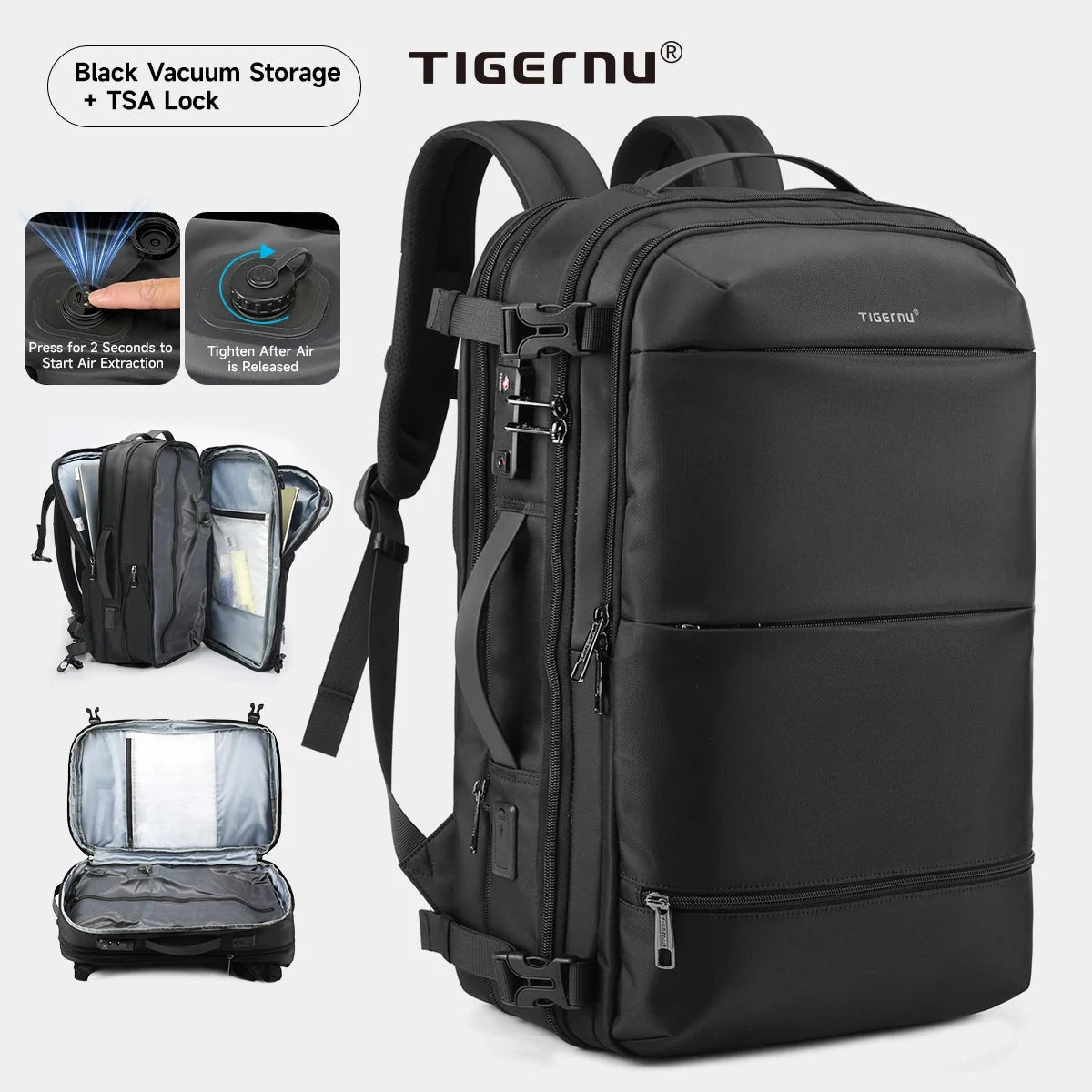Tigernu Vacuum Compression Backpacks Men Travel Backpack GlowCart