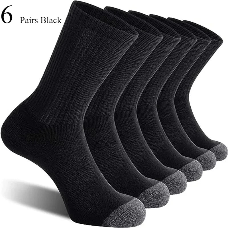 Men's Outdoor Gym Socks High Quality Comfortable Soft Ground-Gripping Football big Size Anti Odor Sweat Absorbing 6/12 Pairs GlowCart