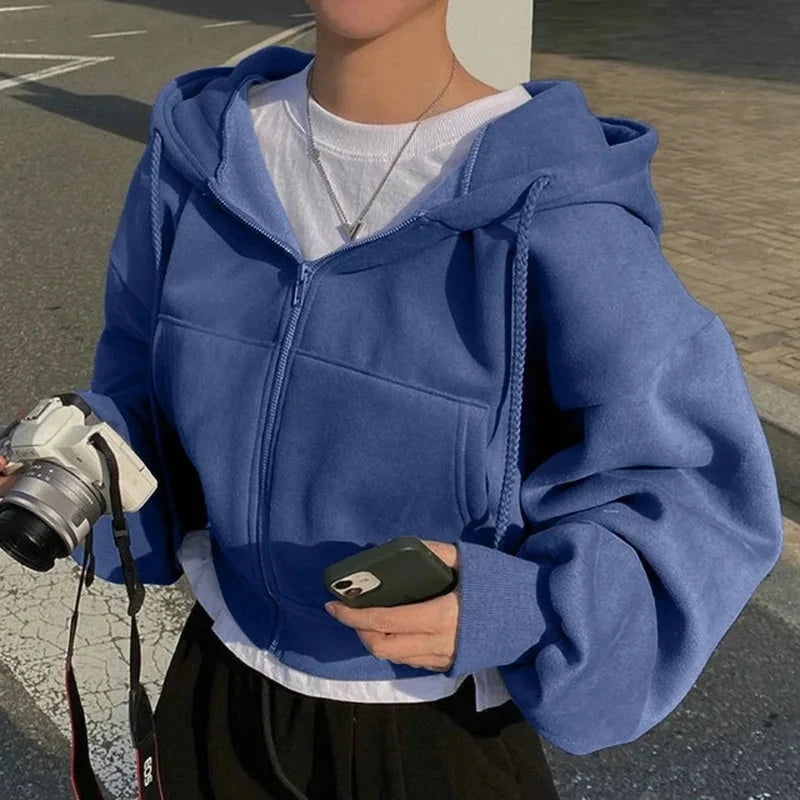 2024 Spring Autumn New Insfleece-lined Versatile Cropped GlowCart