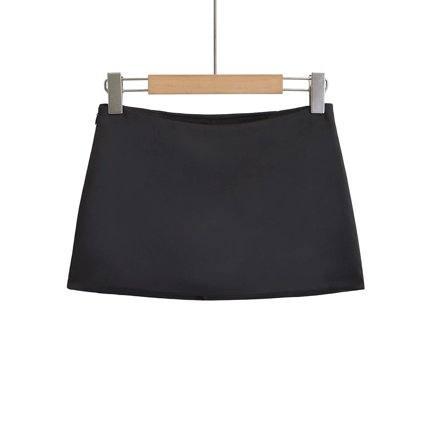 Summer Black Mini Skirts Women Elegant Sliky Satin Skirt Low GlowCart