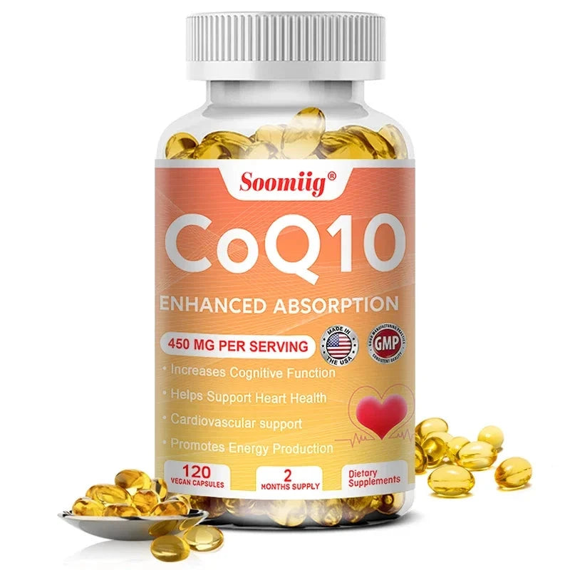 120pcs Q10 Coenzyme 450mg Capsules Cardiovascular and Heart GlowCart