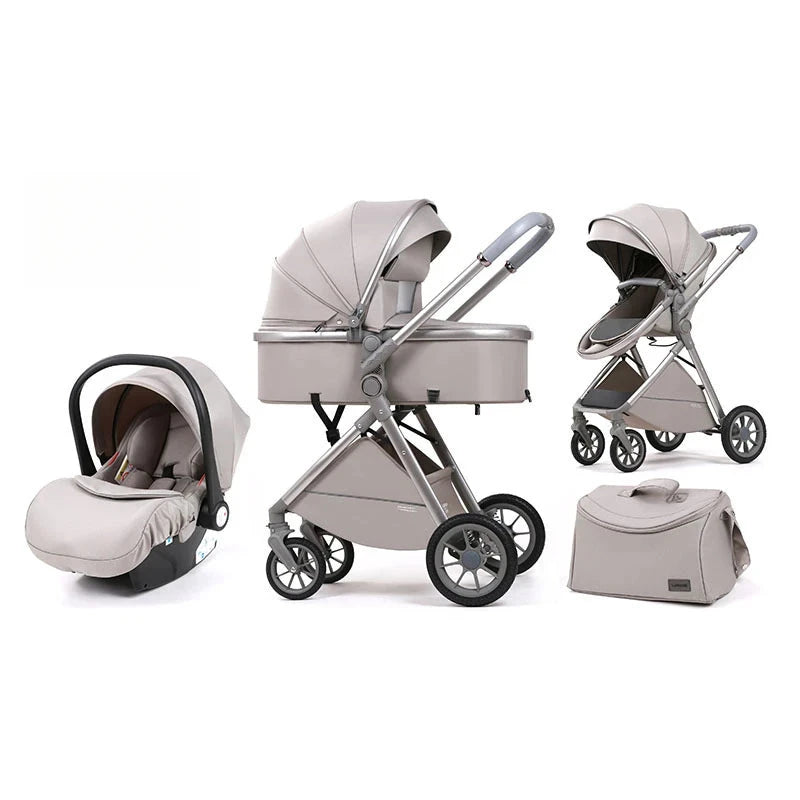 Luxurious High-view Children's Stroller That Can Sit and Lie Down on The Baby's Two-way Baby Stroller GlowCart