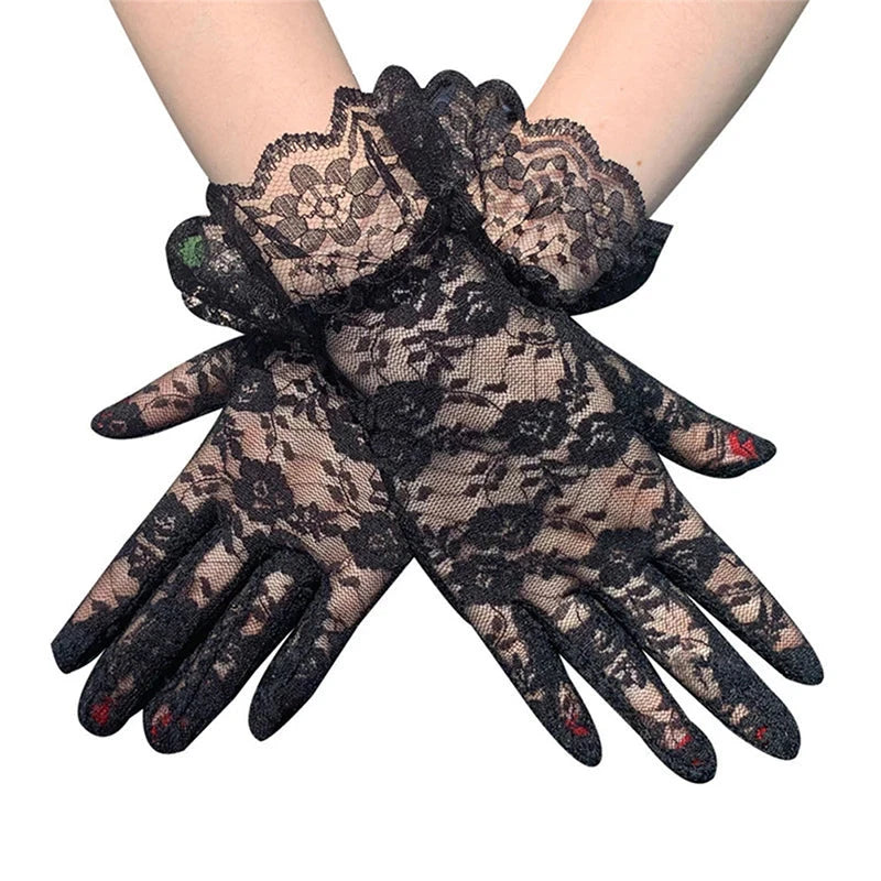 Sexy Lace Gloves Classic Black White Red Grey Skin GlowCart