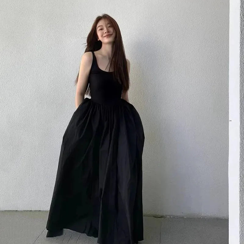 Black Strapless Long Dress Women Fashion Slim Sleeveless O-Neck High Waist Dresses Female 2025 Spring Summer new Party Vestidos GlowCart