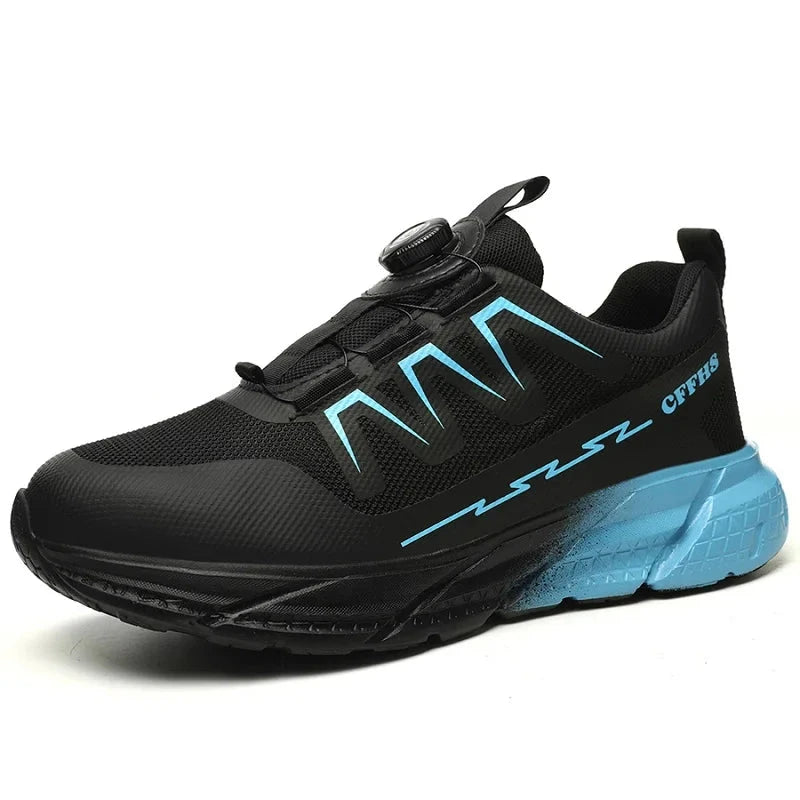Rotating Buttons Work Safety Shoes For Women Men Steel Toe Shoes Puncture-Proof Women Work Sneakers Lightweight Protective Shoes GlowCart