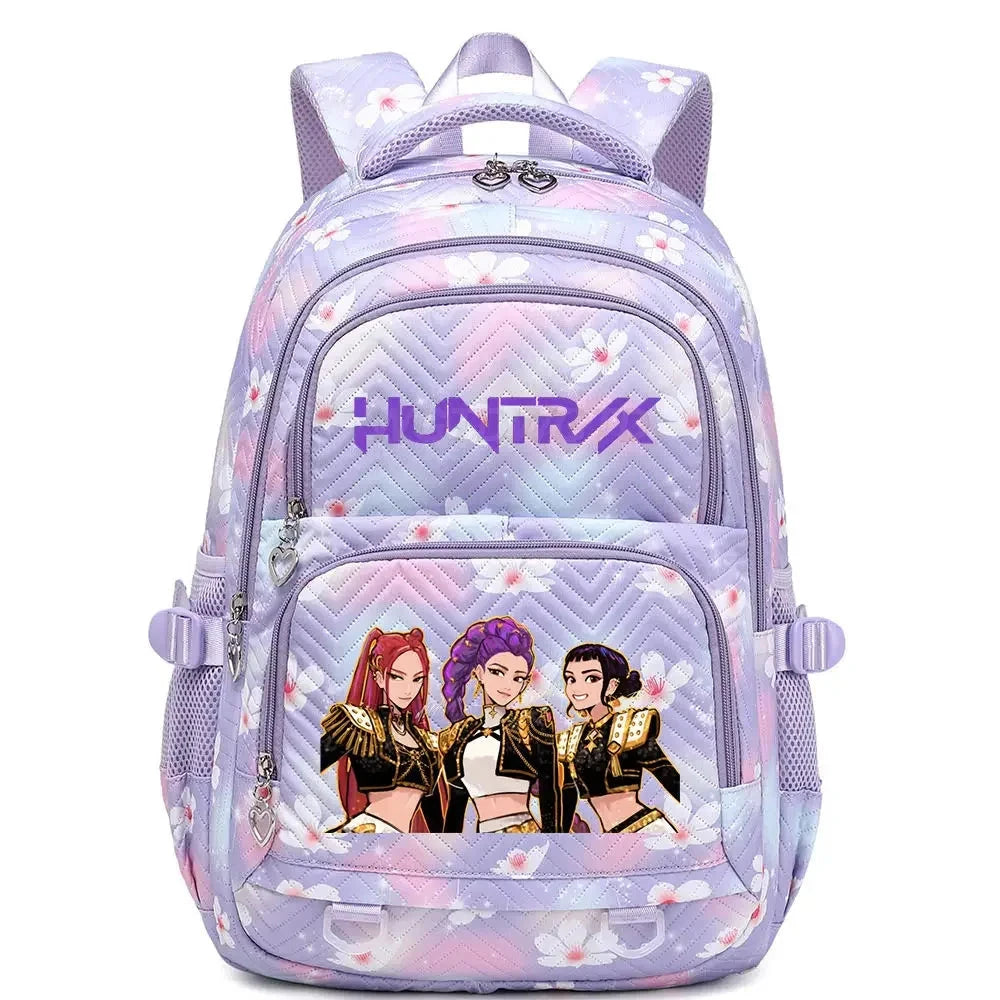 KPop Demon Hunters Backpack Rumi Mira Zoey HUNTR/X Saja Boys Print Cartoon School Bag Large Capacity Student Travel Backpacks GlowCart