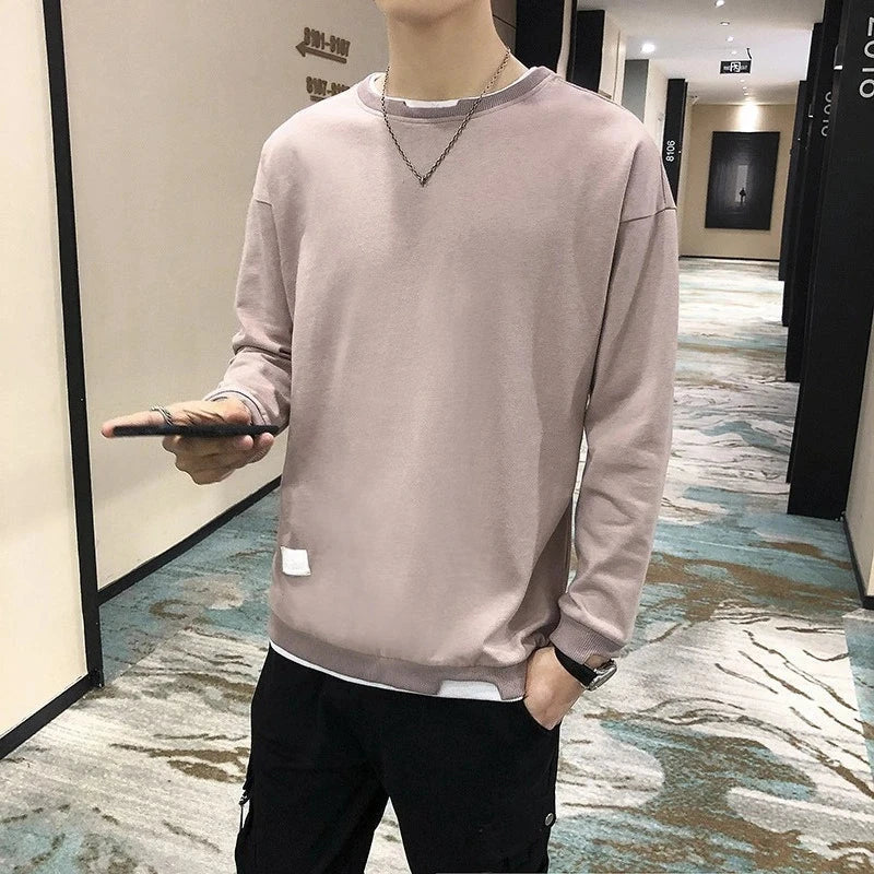 Spring and Autumn Casual Long Sleeved Mens T Shirts Harajuku GlowCart