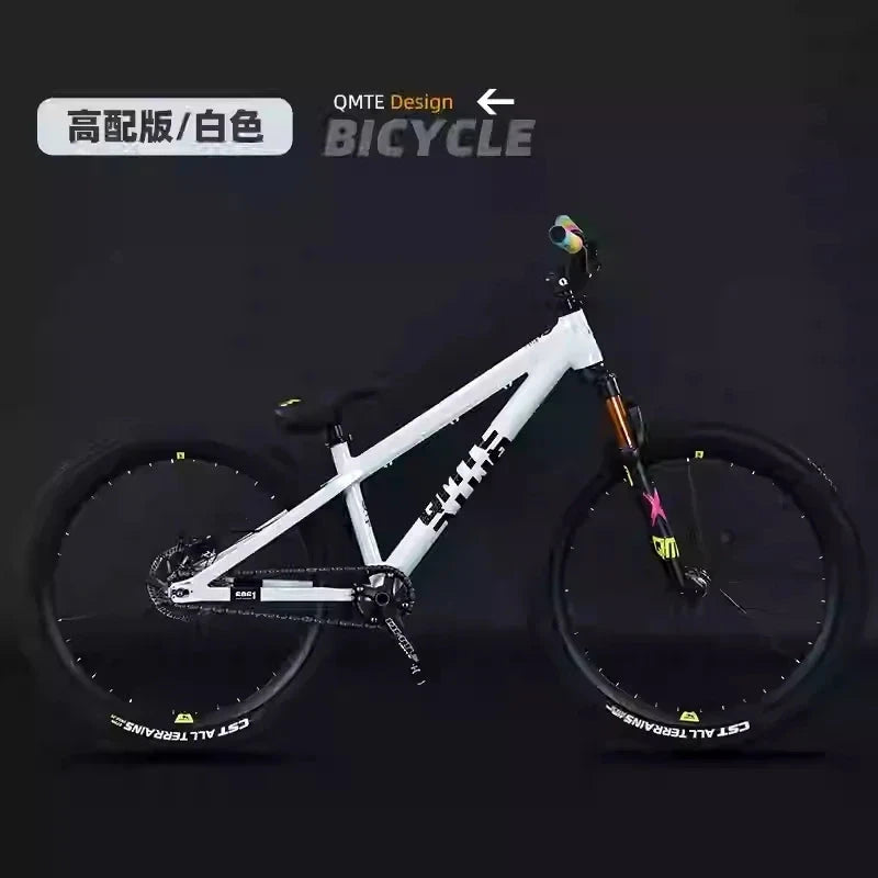 26inch Single Speed XC Mountain Bike AM Mtb Bike Cross Country Bicycle High Strength Frame Oil Disc Brake Oil and Spring Fork GlowCart