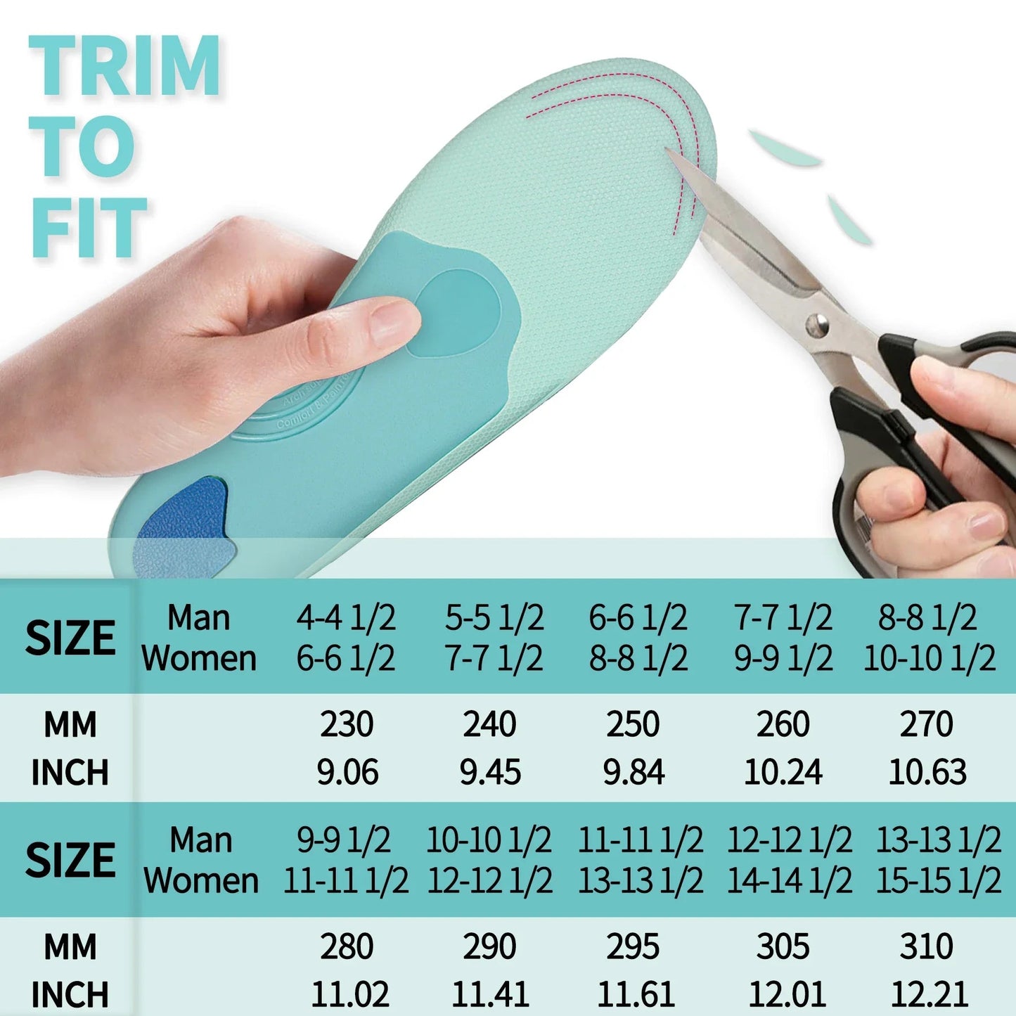High Arch Support Orthopedic Sport Insole Plantar Fasciitis Flat Feet Men Women Sneaker Orthotic Insoles Plantillas Insert Sole GlowCart