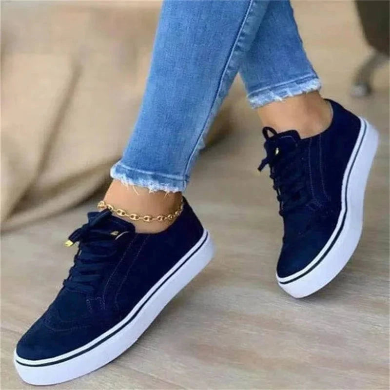 2024 New Women's Low-top Vulcanized Shoes Round Toe Casual GlowCart