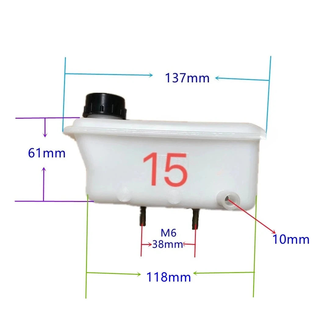Brake Fluid Reservoir For Brake and Clutch Fluid Truck Electric Tricycle Agricultural Vehicle Braking liquid Bottle 1PC GlowCart