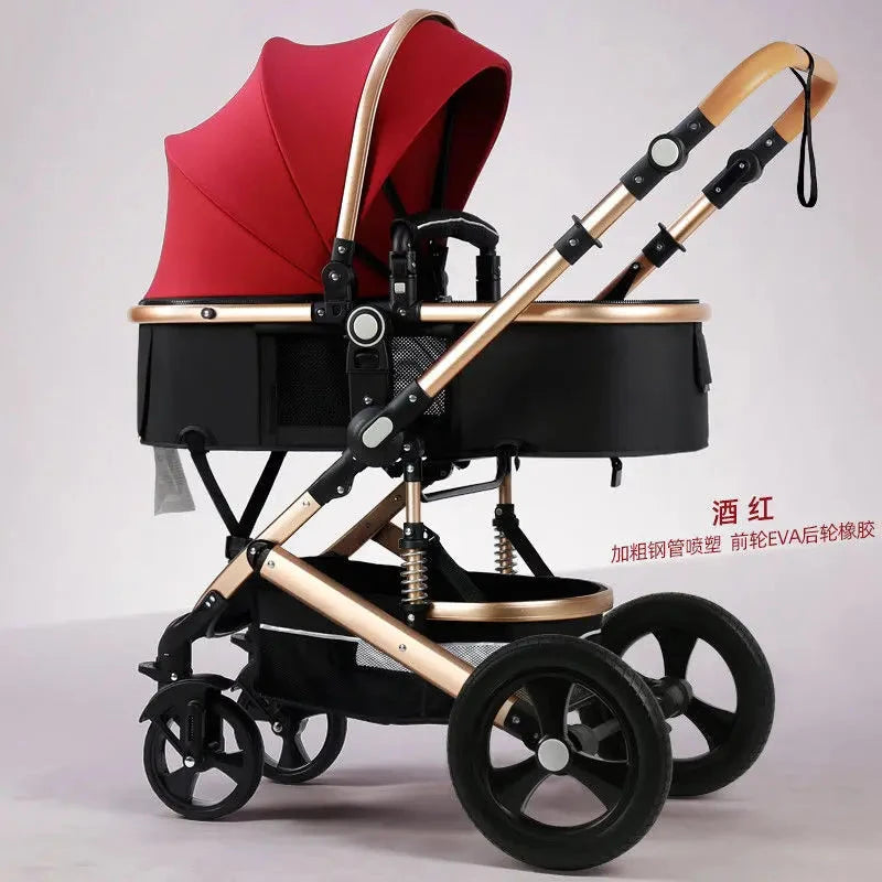 Newborn 2 In 1 Baby Stroller,Luxury high landscape baby carriage,Folding pram,travel Pushchair,baby trolley car,baby strollers GlowCart