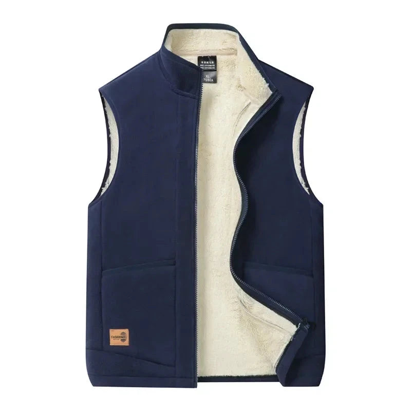 2024 Autumn and Winter Lambswool Vests Men New Warm Padded GlowCart
