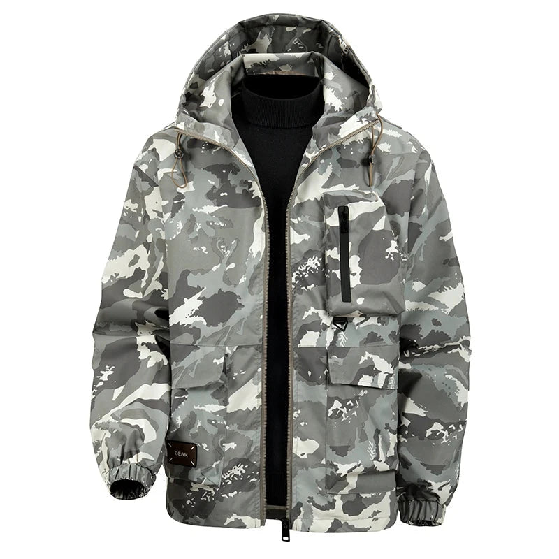 2025 New Men's Jacket Autumn and Winter Hooded Camouflage GlowCart