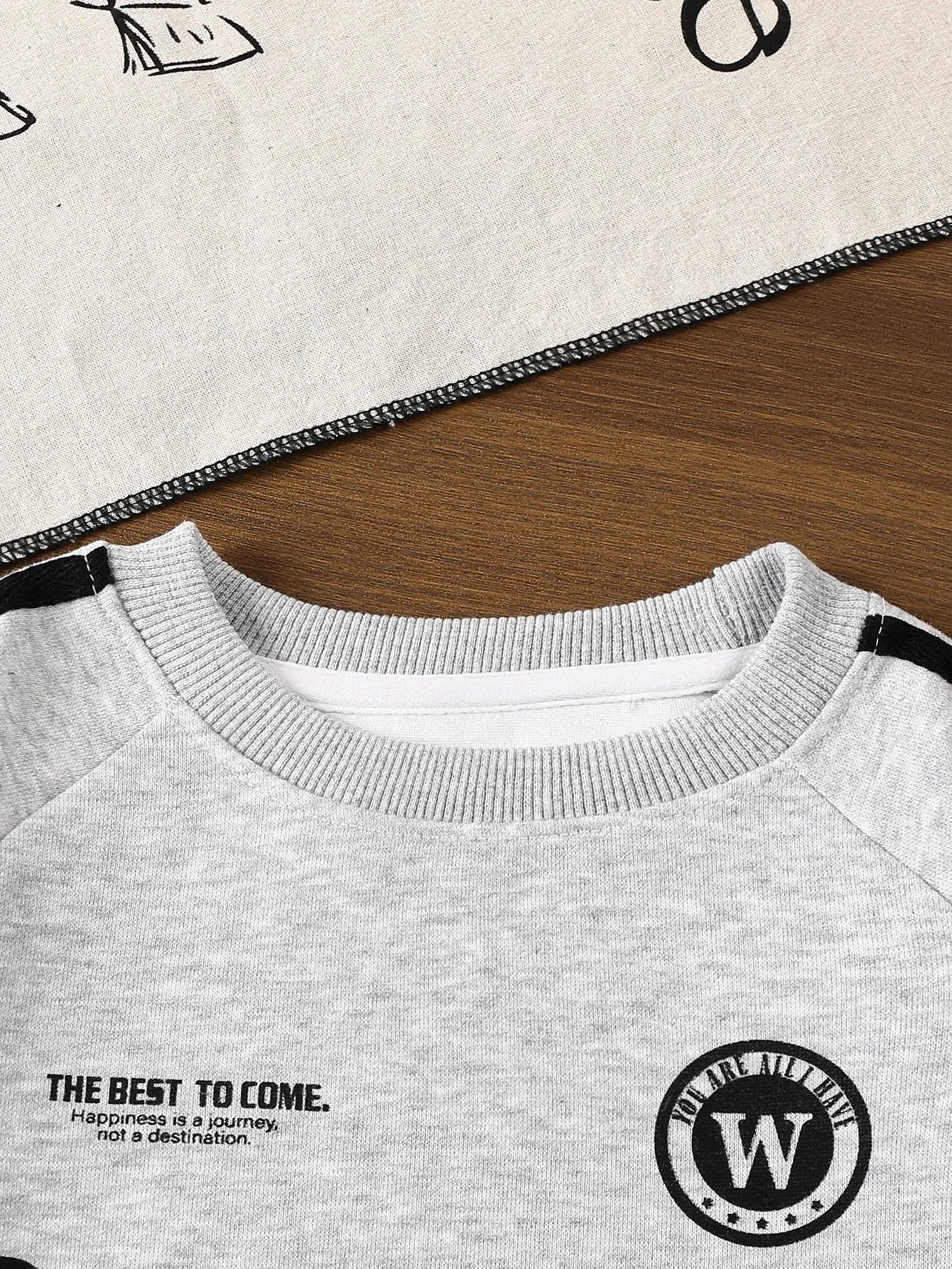 @New Kids Boy Casual Letter Print Sweatshirt Sets for Children fashionable Baby Girl Clothes Tracksuit Soft Long Sleeve Top and GlowCart