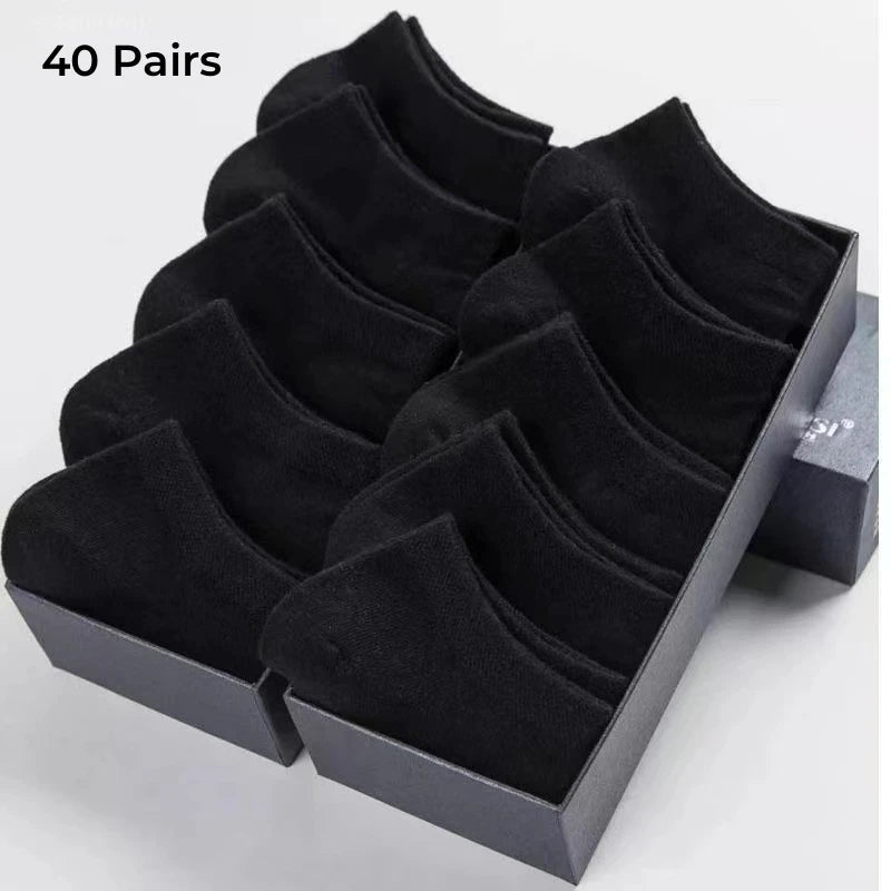 40/30 Pairs Unisex Casual Plain Color Ankle Socks Thin Breathable Comfy Anti Odor Sweat-absorbing For Men Women GlowCart