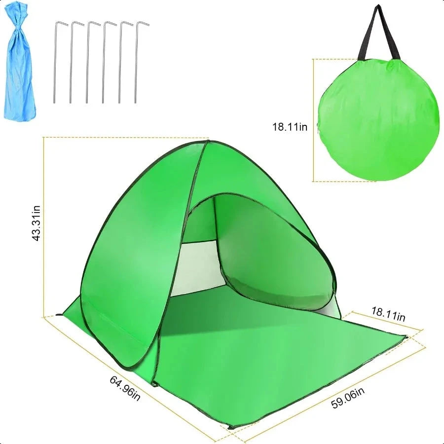 Beach Tent Pop Up Beach Tent Canopy Sun Shade Shelter AntiUV GlowCart