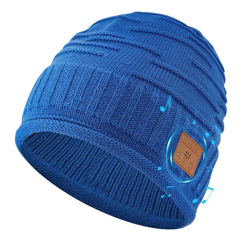 Winter Bluetooth Headphone Outdoor Warm Music Knitting Cap Rechargeable Wireless Stereo Earphone Beanie Hat with MIC for Gift GlowCart