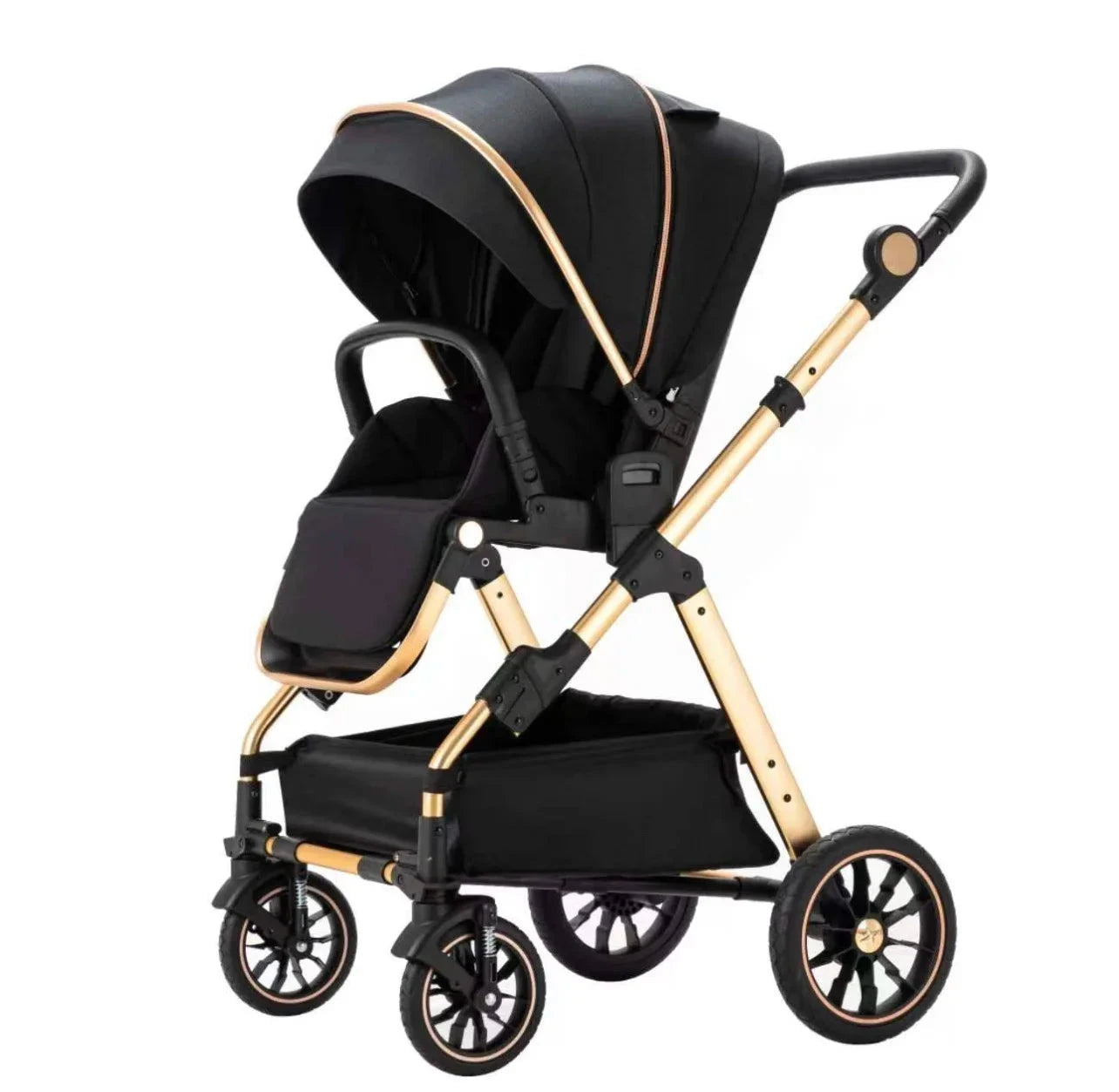High-fit Baby Stroller Can Sit and Lie in Both Directions to Implement One-Click Folding High-View Children's BB Stroller GlowCart