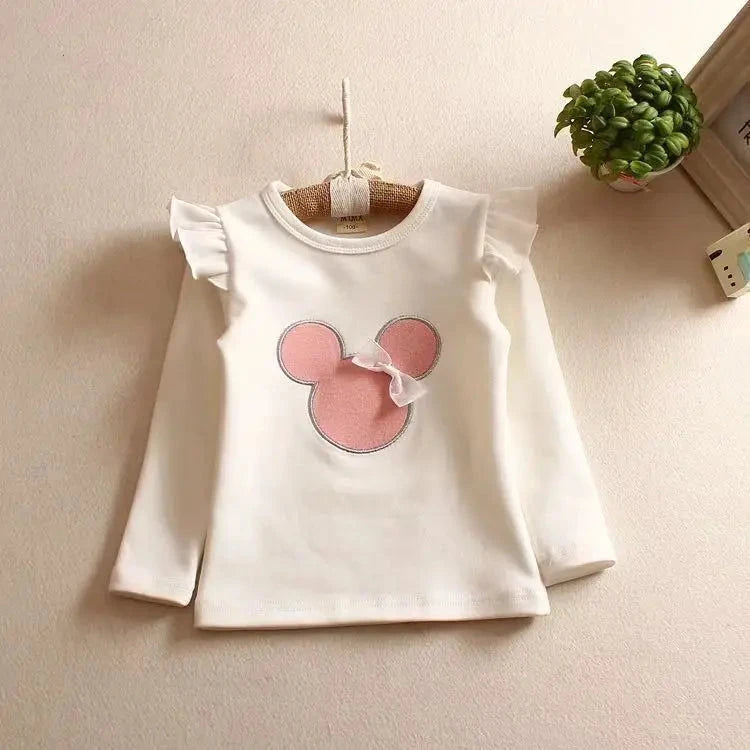 Fashion Baby Kid Long Sleeve Cat Shirt Tops Clothes Girls Blouse Spring and Summer Autumn Cartoon Kids T-shirt GlowCart