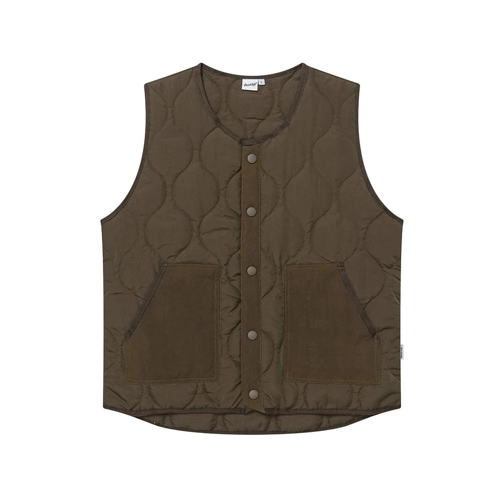Vintage Cotton Padded Vest Mens Sleeveless Quilted Jacket GlowCart