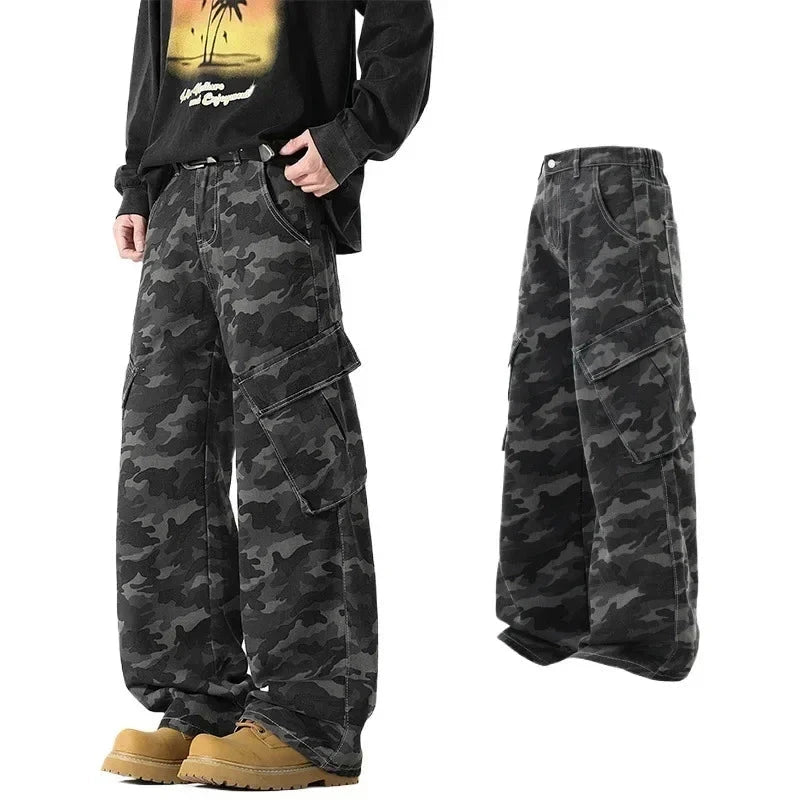 2025 New Men's American Workwear Camouflage Jeans Men Casual GlowCart