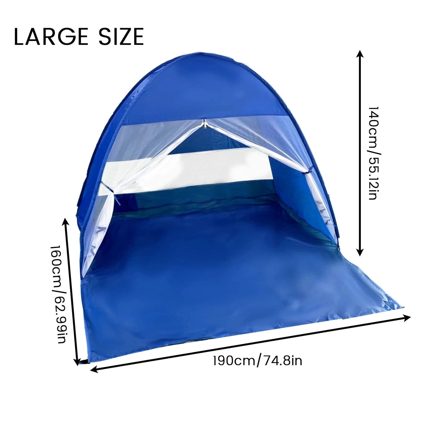 Pop-up beach tent,with handbag - compact folding design, GlowCart