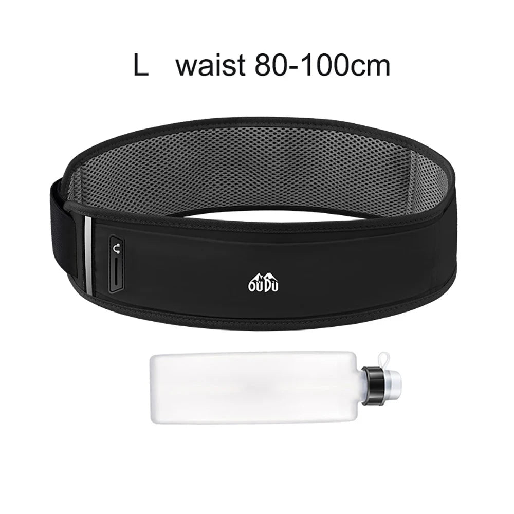 Running Belt Waist Bag with Water Bottle 330ml Women Sports Fanny Pack Men Phone Pouch Jogging Gym Bags Hydration Run GlowCart
