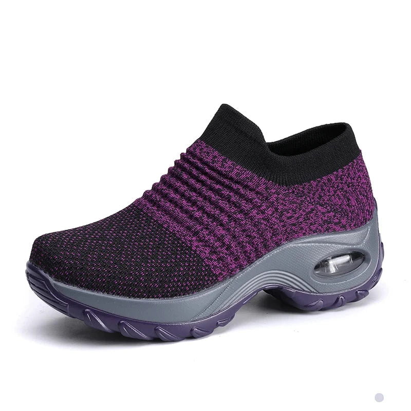 Women Walking Trainers Fashion Fly Weaving Sock Sneakers GlowCart