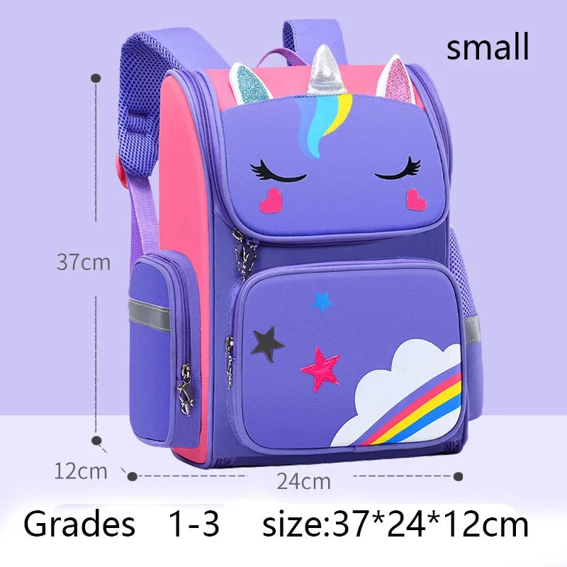 Kid Backpack for Girl Unicorn Children Bookbag Rainbow Eyes School Bag Teen Girl Backpack for Traveling Waterproof Mochilas GlowCart
