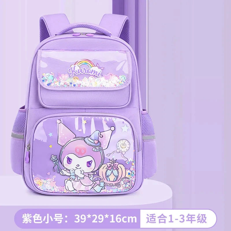 Pupil Schoolbag Backpack Lightweight Student Large Capacity Children's Cute Bags Cinnamoroll Kuromi Sanrio My Melody Child GlowCart