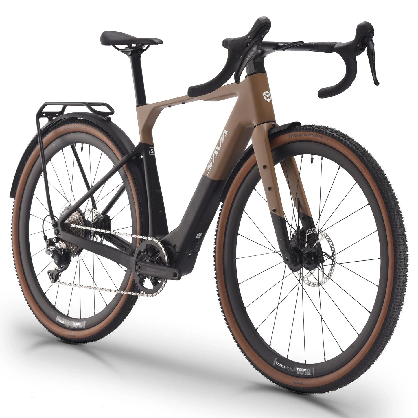 SAVA E-BIKE carbon fiber gravel bike electric assist bicycle equipped with SHIMAN0 GRX ST-RX600 kit GlowCart