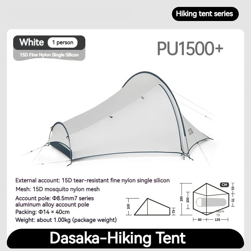 Naturehike Camping Tunnel Tent One Room-one Living Room 1-2 GlowCart