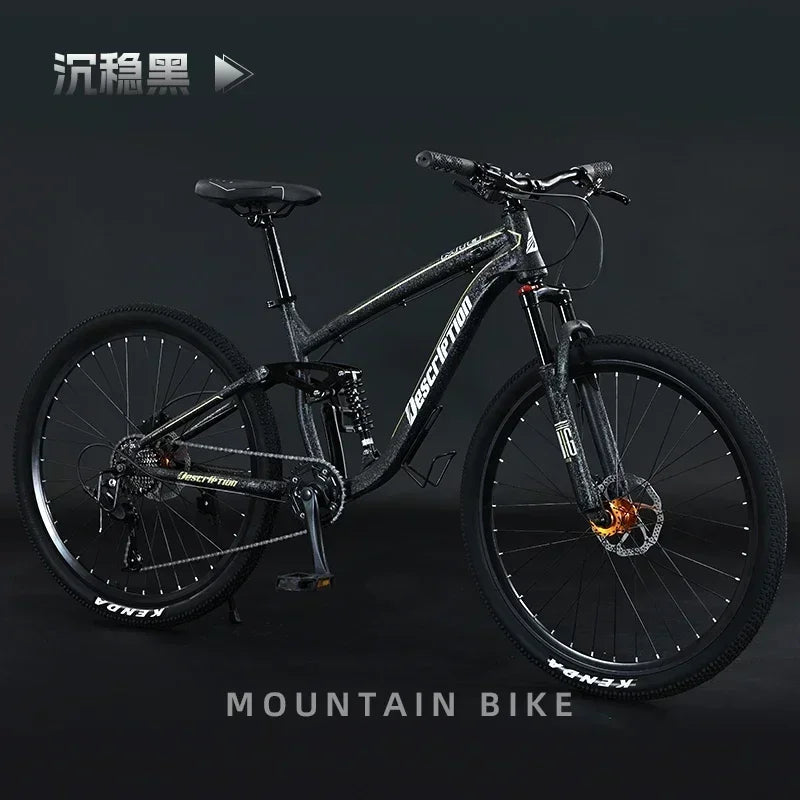 27.5 inch mountain bike single disc oil brake Downhill Bicycle soft tail mtb dual shock absorber 10speed Cross Country bicicleta GlowCart