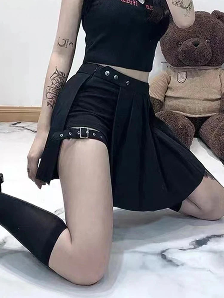 AltGoth Punk Mall Goth Shorts Skirt Women Y2k E-girl GlowCart